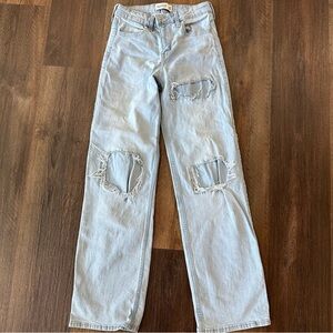 Stylish Light Blue Distressed Women's Jeans - Not Long!!! Regular Length!!